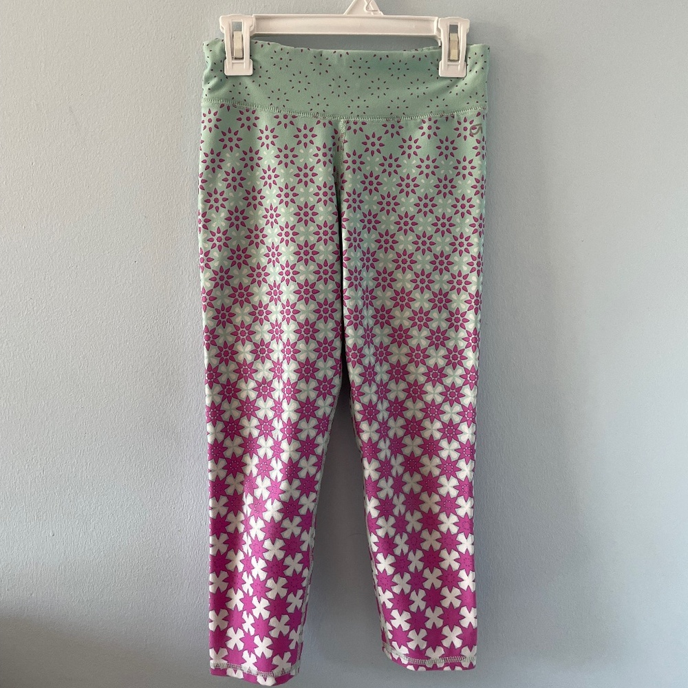 GAP gapfit girl’s leggings w/ back pocket neon pattern